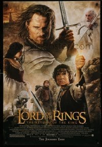 5r534 LORD OF THE RINGS: THE RETURN OF THE KING advance DS 1sh '03 Jackson, cast montage!