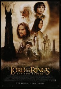5r537 LORD OF THE RINGS: THE TWO TOWERS DS 1sh '02 Peter Jackson epic, montage of cast!