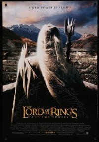 5r536 LORD OF THE RINGS: THE TWO TOWERS advance DS 1sh '02 J.R.R. Tolkien, Christopher Lee!