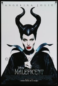 5r552 MALEFICENT advance DS 1sh '14 cool close-up image of sexy Angelina Jolie in title role!