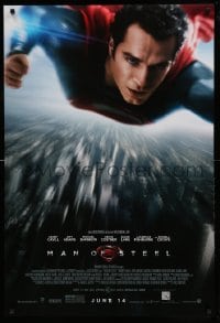 5r555 MAN OF STEEL advance DS 1sh '13 Henry Cavill in the title role as Superman flying!
