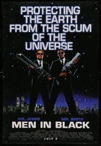 5r581 MEN IN BLACK advance DS 1sh '97 Will Smith & Tommy Lee Jones protecting the Earth!
