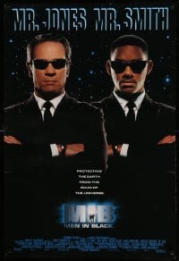 5r582 MEN IN BLACK int'l DS 1sh '97 Will Smith & Tommy Lee Jones close-up!