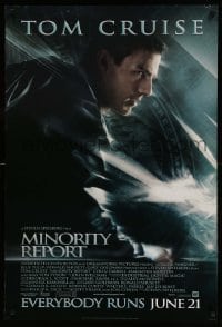 5r594 MINORITY REPORT style B advance DS 1sh '02 Steven Spielberg, Tom Cruise, Colin Farrell