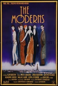 5r600 MODERNS 1sh '88 Alan Rudolph, cool artwork of trendy 1920's people by star Keith Carradine!