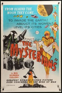 5r610 MYSTERIANS 1sh '59 they're abducting Earth's women & leveling its cities, RKO printing!