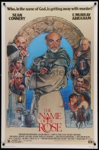 5r618 NAME OF THE ROSE 1sh '86 Der Name der Rose, great Drew Struzan art of Sean Connery as monk!