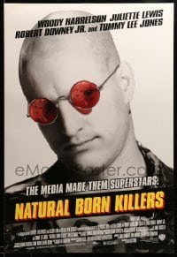 5r622 NATURAL BORN KILLERS style B DS 1sh '94 cult classic, Harrelson, cool white tagline design!