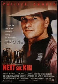 5r626 NEXT OF KIN 1sh '89 close-up of sheriff Patrick Swayze, Adam Baldwin, Bill Paxton