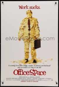 5r630 OFFICE SPACE style A advance DS 1sh '99 directed by Mike Judge, Stephen Root in post-its!
