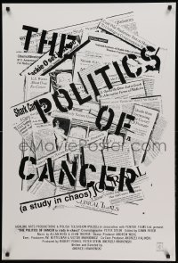 5r669 POLITICS OF CANCER 1sh '94 a study in chaos, Andrzej Krakowski, cool newspaper design!