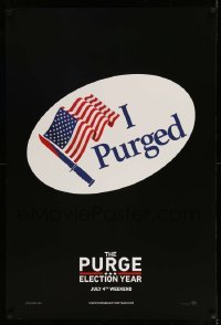 5r686 PURGE ELECTION YEAR teaser DS 1sh '16 'I Voted' parody sticker design, knife and U.S. flag!