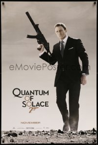 5r690 QUANTUM OF SOLACE teaser DS 1sh '08 Daniel Craig as Bond with silenced H&K UMP submachine gun