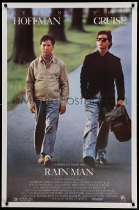 5r694 RAIN MAN 1sh '88 Tom Cruise & autistic Dustin Hoffman, directed by Barry Levinson!
