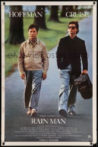 5r695 RAIN MAN advance 1sh '88 Tom Cruise & autistic Dustin Hoffman, directed by Barry Levinson!