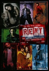 5r703 RENT teaser DS 1sh '05 Anthony Rapp, Adam Pascal, Rosario Dawson, from Broadway musical!