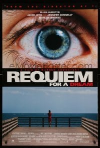 5r704 REQUIEM FOR A DREAM DS 1sh '00 addicts Jared Leto & Jennifer Connelly, cool eye image!