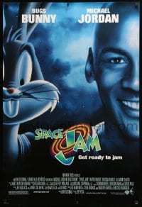 5r802 SPACE JAM DS 1sh '96 Michael Jordan & Bugs Bunny in outer space!