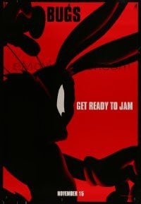 5r803 SPACE JAM teaser DS 1sh '96 basketball, cool silhouette artwork of Bugs Bunny!