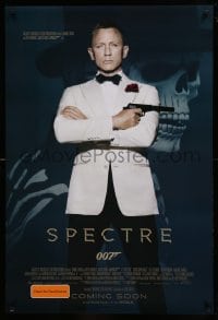 5r806 SPECTRE IMAX int'l advance DS 1sh '15 cool image of Daniel Craig as James Bond 007 with gun!