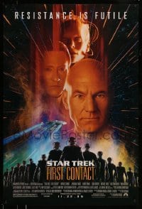 5r835 STAR TREK: FIRST CONTACT advance 1sh '96 Jonathan Frakes, Stewart, Spiner, sexy Borg Krige!