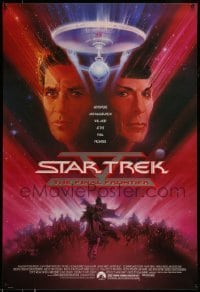 5r831 STAR TREK V 1sh '89 The Final Frontier, art of William Shatner & Nimoy by Bob Peak!