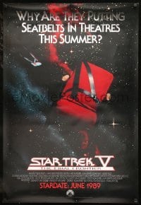 5r832 STAR TREK V foil advance 1sh '89 The Final Frontier, image of theater chair w/seatbelt!