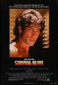 5r848 STAYING ALIVE 1sh '83 Stallone, John Travolta in Saturday Night Fever sequel!