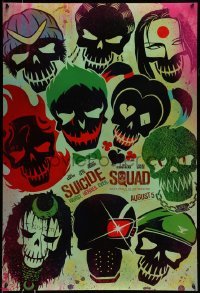 5r859 SUICIDE SQUAD teaser DS 1sh '16 Smith, Leto as the Joker, Robbie, Kinnaman, cool art!