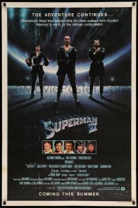 5r863 SUPERMAN II teaser 1sh '81 Christopher Reeve, Terence Stamp, great image of villains!