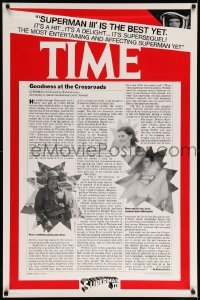 5r864 SUPERMAN III 1sh '83 Christopher Reeve, Margot Kidder, Richard Pryor, Time Magazine style!