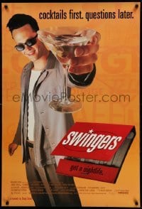 5r869 SWINGERS 1sh '96 partying Vince Vaughn with giant martini, directed by Doug Liman!