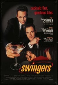 5r871 SWINGERS DS 1sh '96 Vince Vaughn & Jon Favreau, sexy Heather Graham, cocktails first, reviews!