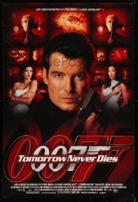 5r911 TOMORROW NEVER DIES DS 1sh '97 close-up of Pierce Brosnan as James Bond 007!