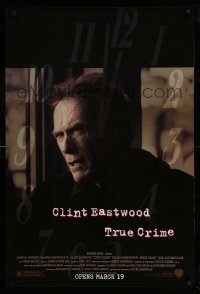 5r925 TRUE CRIME advance DS 1sh '99 great close up of director & journalist Clint Eastwood!