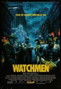 5r957 WATCHMEN advance DS 1sh '09 Zack Snyder, Billy Crudup, Jackie Earle Haley & Malin Akerman!