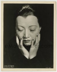 5s062 ANNA MAY WONG 8x10.25 still '30s incredible portrait with eyes closed over black background!