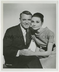 5s154 CHARADE 8.25x10 still '63 best posed portrait of Cary Grant & beautiful Audrey Hepburn!
