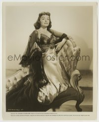 5s223 DONNA REED 8.25x10 still '56 sexy portrait kneeling on chair, promoting Beyond Mombasa!