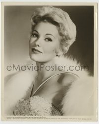5s444 KIM NOVAK 8.25x10 still '56 sexy close up in low-cut lace gown with fur over her shoulders!