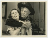 5s469 LAST OF THE CLINTONS 8x10.25 still '35 c/u of outlaw Harry Carey holding Findley hostage!