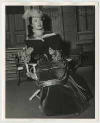 5s587 MRS. PARKINGTON candid deluxe 8x10 still '44 Greer Garson between scenes in velvet costume!