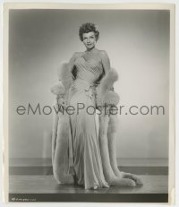 5s649 PAL JOEY 8.25x9.5 still '57 sexy Rita Hayworth in elegant evening gown & fur boa by Coburn!