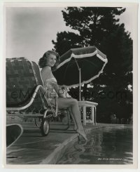 5s746 RITA HAYWORTH 8.25x10 still '52 wearing sexy swimsuit relaxing by her pool by Coburn!