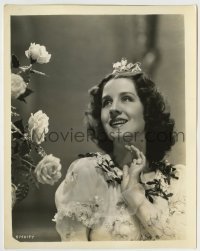 5s762 ROMEO & JULIET 8x10.25 still '36 close up of pretty Norma Shearer smiling at roses!