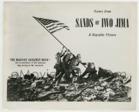 5s775 SANDS OF IWO JIMA 8.25x10 still '50 classic image of Marines raising the flag during battle!