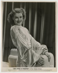 5s793 SHE LOVED A FIREMAN 7.75x10 still '37 great portrait of sexy Ann Sheridan wearing silk gown!