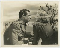 5s846 SUZY 8x10.25 still '36 romantic c/u of sexy Jean Harlow about to kiss uniformed Cary Grant!