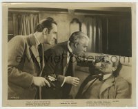 5s865 TERROR BY NIGHT 8x10.25 still '46 Basil Rathbone as Sherlock Holmes with gun by Nigel Bruce!