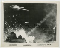 5s871 THIS ISLAND EARTH 8x10.25 still '55 cool image of alien ships attacking Earth with rays!